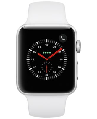 Apple Watch Series 3 Apple&nbsp;Watch Series&nbsp;3 GPS&nbsp;+&nbsp;Cellular, 42mm Silver Aluminum Case with White Sport Band