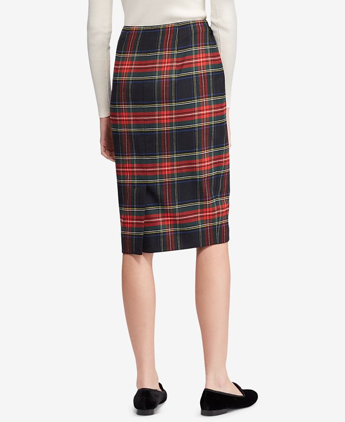 Lauren Ralph Lauren Tartan Checked Pencil Skirt - Macy's