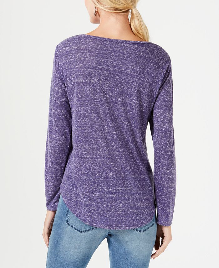 Style & Co Long-Sleeve Graphic Tee, Created for Macy's - Macy's