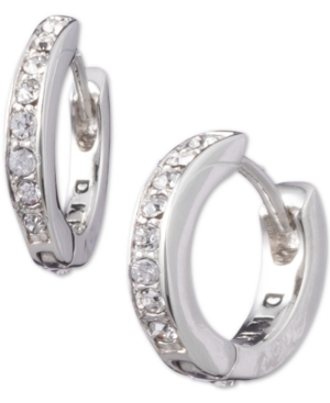 image of Dkny Pave Huggie Small Hoop Earrings s, Created for Macy-s