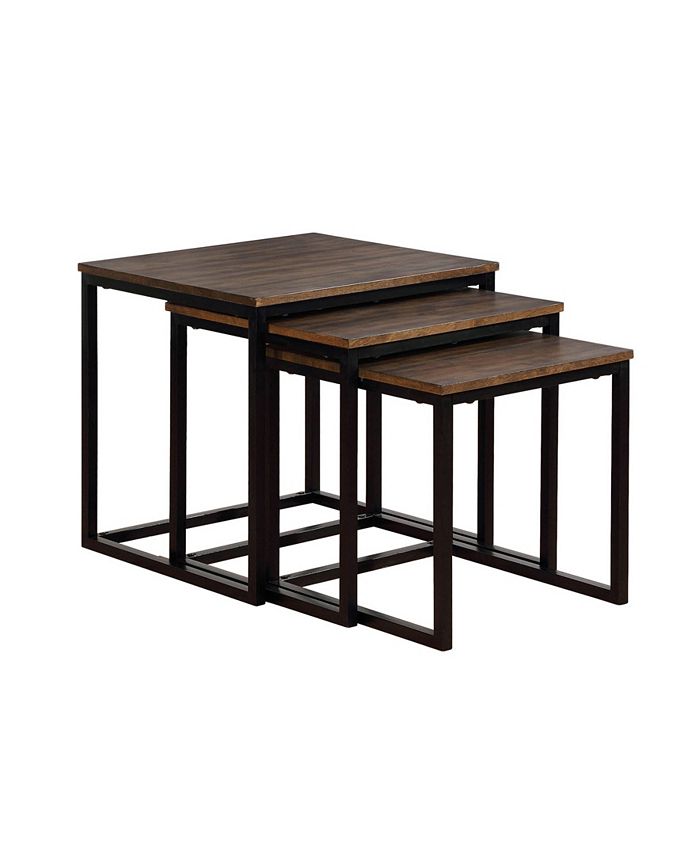 Alaterre Furniture Arcadia Acacia Wood 24" Square Nesting End Tables