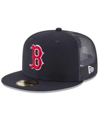 red sox fitted mesh hat