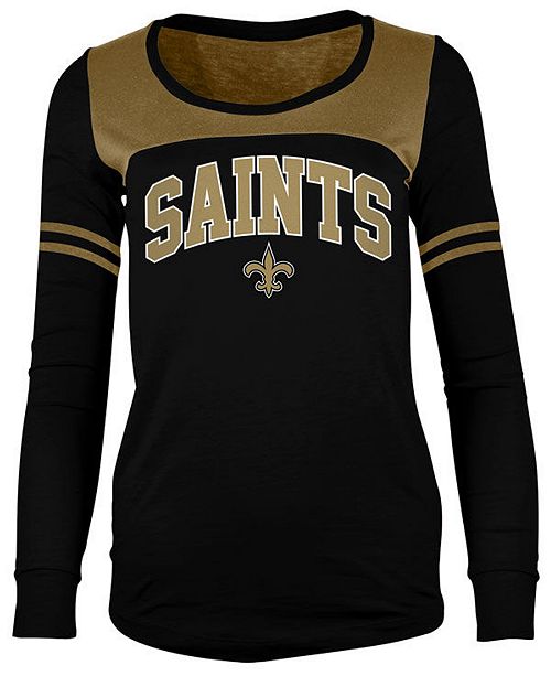 5th Ocean Women S New Orleans Saints Colorblock Long Sleeve T