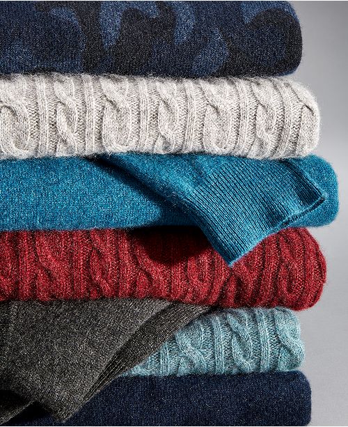 Club Room Men's Camo Cashmere Sweater, Created for Macy's & Reviews