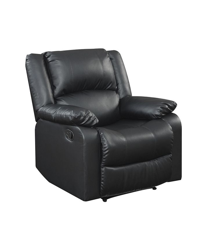 Lifestyle Solutions Preston Manual Recliner, Faux Leather and Wood