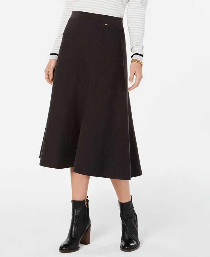 Tommy Hilfiger A-line Midi Skirt, Created for Macy's & Reviews - Skirts ...