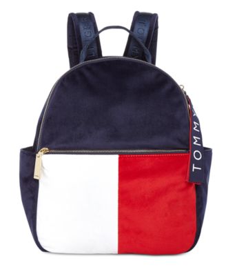 tommy hilfiger velvet backpack