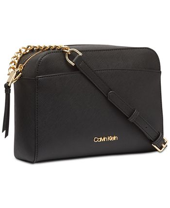 Calvin Klein Hayden Saffiano Leather Crossbody & Reviews - Handbags &  Accessories - Macy's