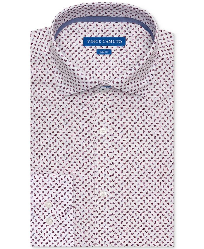 Vince Camuto Mens Slim Fit Spread Collar Solid Dress Shirt