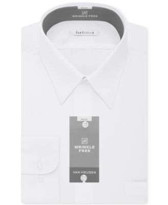 Men's Bigger Fit Wrinkle Free Poplin Solid Dress Shirt
