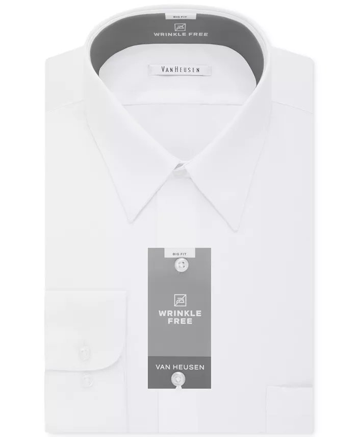 Men's Big & Tall Fit Wrinkle Free Poplin Solid Dress Shirt - thumbnail 5