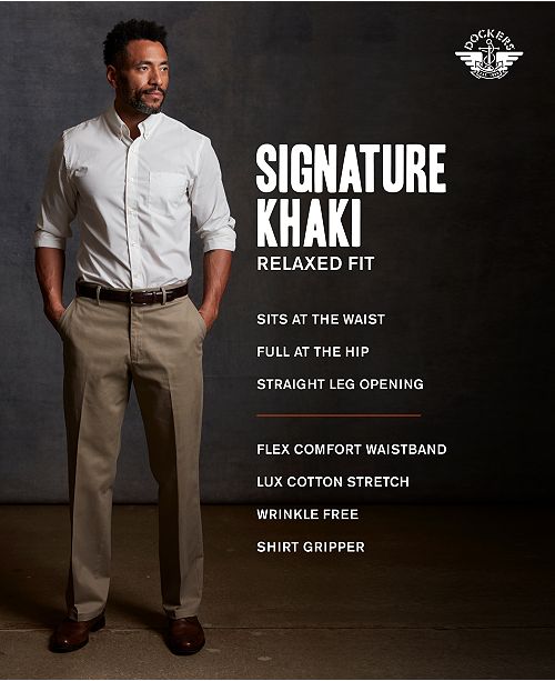 Dockers Men S Signature Lux Cotton Relaxed Fit Creased Stretch