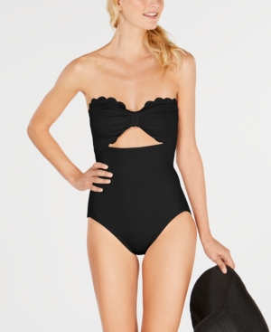 KATE SPADE KATE SPADE NEW YORK SCALLOPED STRAPLESS ONE-PIECE SWIMSUIT WOMEN'S SWIMSUIT