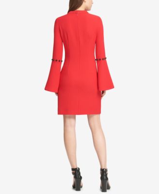 DKNY Embellished Bell-Sleeve Sheath Dress, Created for Macy's