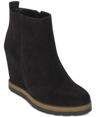 macys black wedge boots