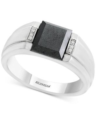EFFY Collection - Men's Hematite (9 x 7mm) & Diamond Accent Ring in Sterling Silver