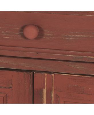 Country Cottage Accent Cabinet, Red Antique Finish