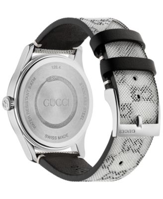 Gucci Unisex Swiss G-Timeless White Hologram Leather Strap Watch 38mm