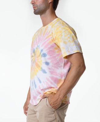 PC Sportswear Men's Tie Dye T-Shirt – Rainbow Spirals, 100% Cotton, Sizes S To 4XL