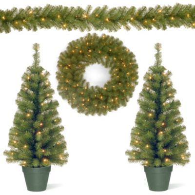 National Tree Company National Tree 3ft Entrance Tree Assortment with Battery Operated LED Lights