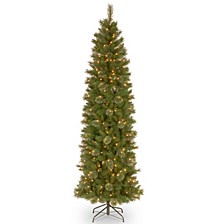 National Tree 6 .5' Tacoma Pine Pencil Slim Tree with 250 Clear Lights