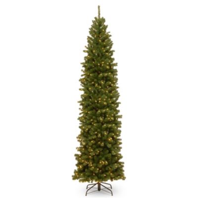 National Tree Company National Tree 10' North Valley Spruce Pencil Slim Tree with Clear Lights