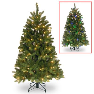 National Tree Company National Tree 4 .5' Feel Real Newberry Spruce Slim Hinged Tree with 200 Dual Color LED Lights Power Connect