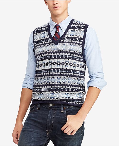 Polo Ralph Lauren Men S Fair Isle Sweater Vest Reviews Sweaters Men Macy S