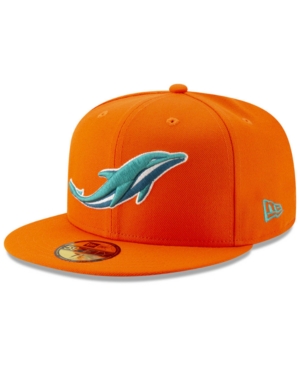 New Era Miami Dolphins Logo Elements Collection 59fifty Fitted Cap In Orange