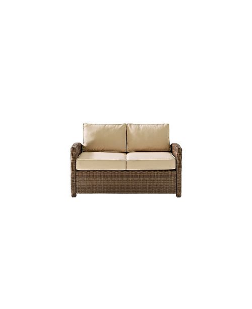 Crosley Bradenton Outdoor Wicker Loveseat With Cushions & Reviews - Furniture - Macy&#39;s