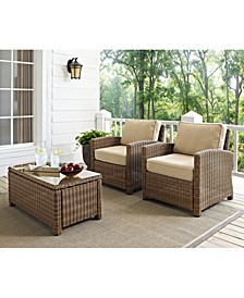 Bradenton 2 Piece Outdoor Wicker Seating Set With Cushions - 2 Arm Chairs