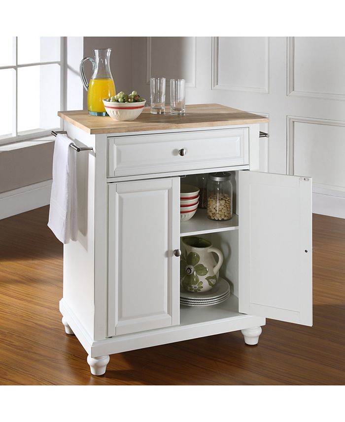 Crosley Cambridge Natural Wood Top Portable Kitchen Island Macy's
