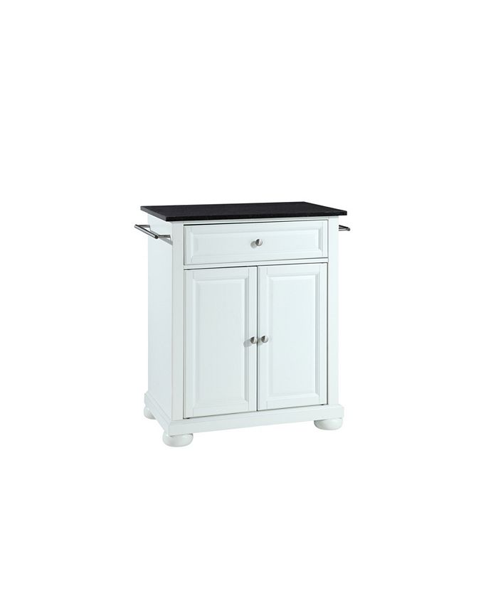 Crosley Alexandria Solid Black Granite Top Portable Kitchen Island Macy's