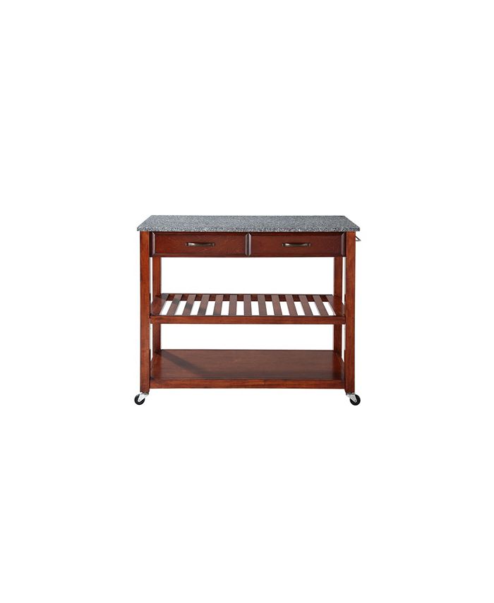 Crosley Solid Granite Top Kitchen Cart Island With Optional Stool