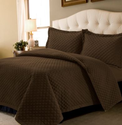 Brisbane Microfiber Solid Oversized Quilt Sets