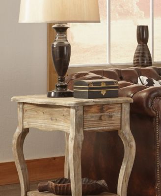 Rustic - Reclaimed Chairside Table, Driftwood