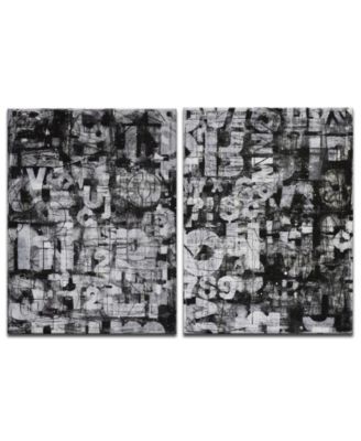 'Street Smart  I/II' 2 Piece Abstract Canvas Wall Art Set, 40x30"
