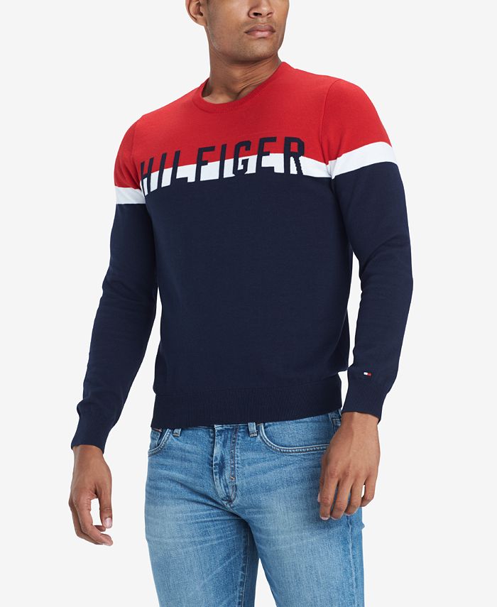Tommy Hilfiger Men's Lief Colorblocked Logo Sweater, Created for Macy's ...