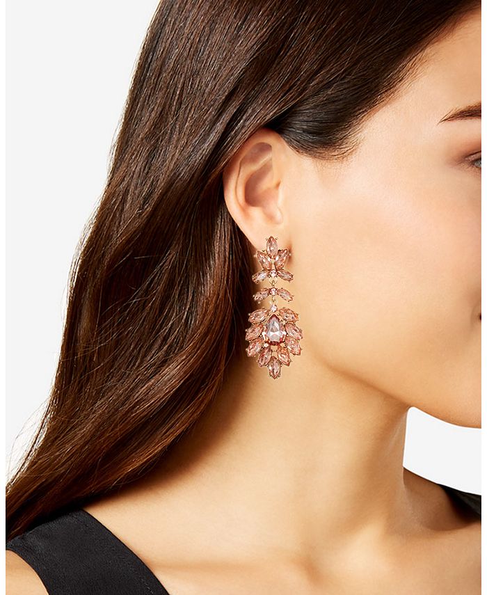 Jewel Badgley Mischka GoldTone Crystal Drop Earrings Macy's