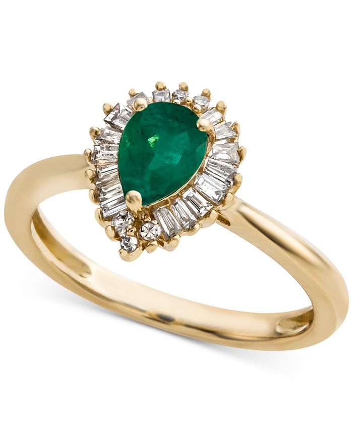 Macy's Emerald (5/8 ct. t.w.) & Diamond (1/4 ct. t.w.) Ring in 14k Gold