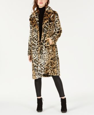 Kendall + Kylie Faux-Fur Leopard-Print Coat - Macy's
