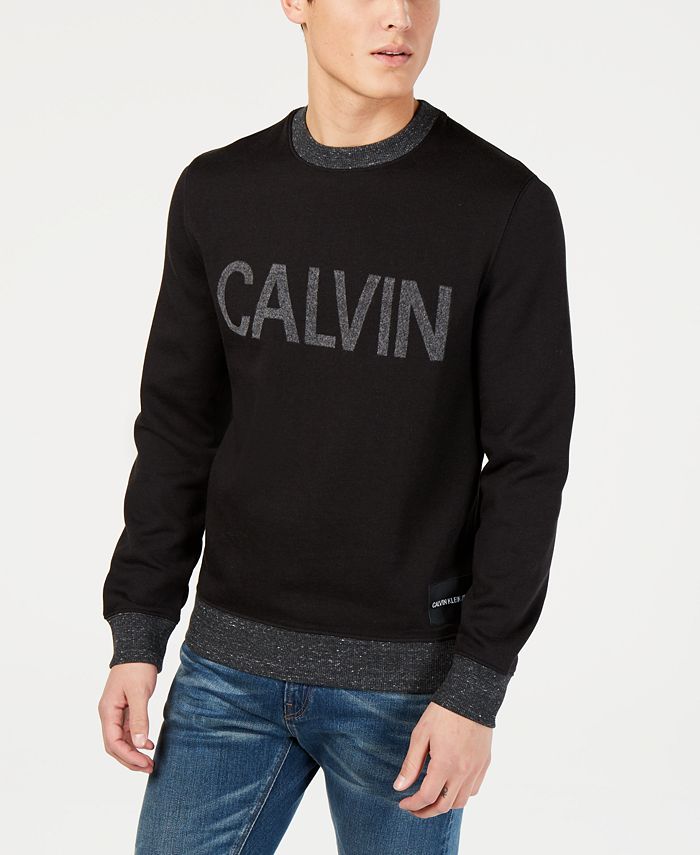 Calvin Klein Jeans Men's Textured Logo Sweatshirt - Macy's