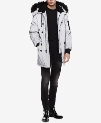 calvin klein reflective parka