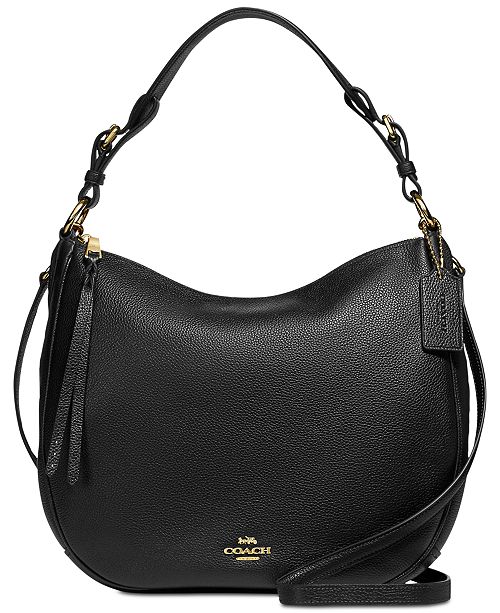 COACH Sutton Hobo in Polished Pebble Leather & Reviews - Handbags & Accessories - Macy&#39;s