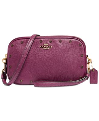 coach crossbody clutch in pebble leather