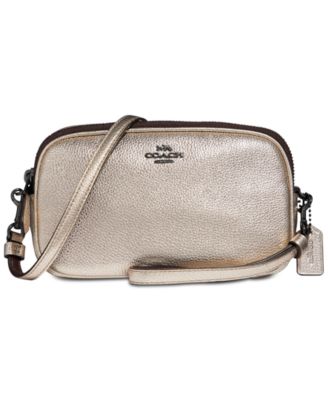 coach crossbody clutch in pebble leather