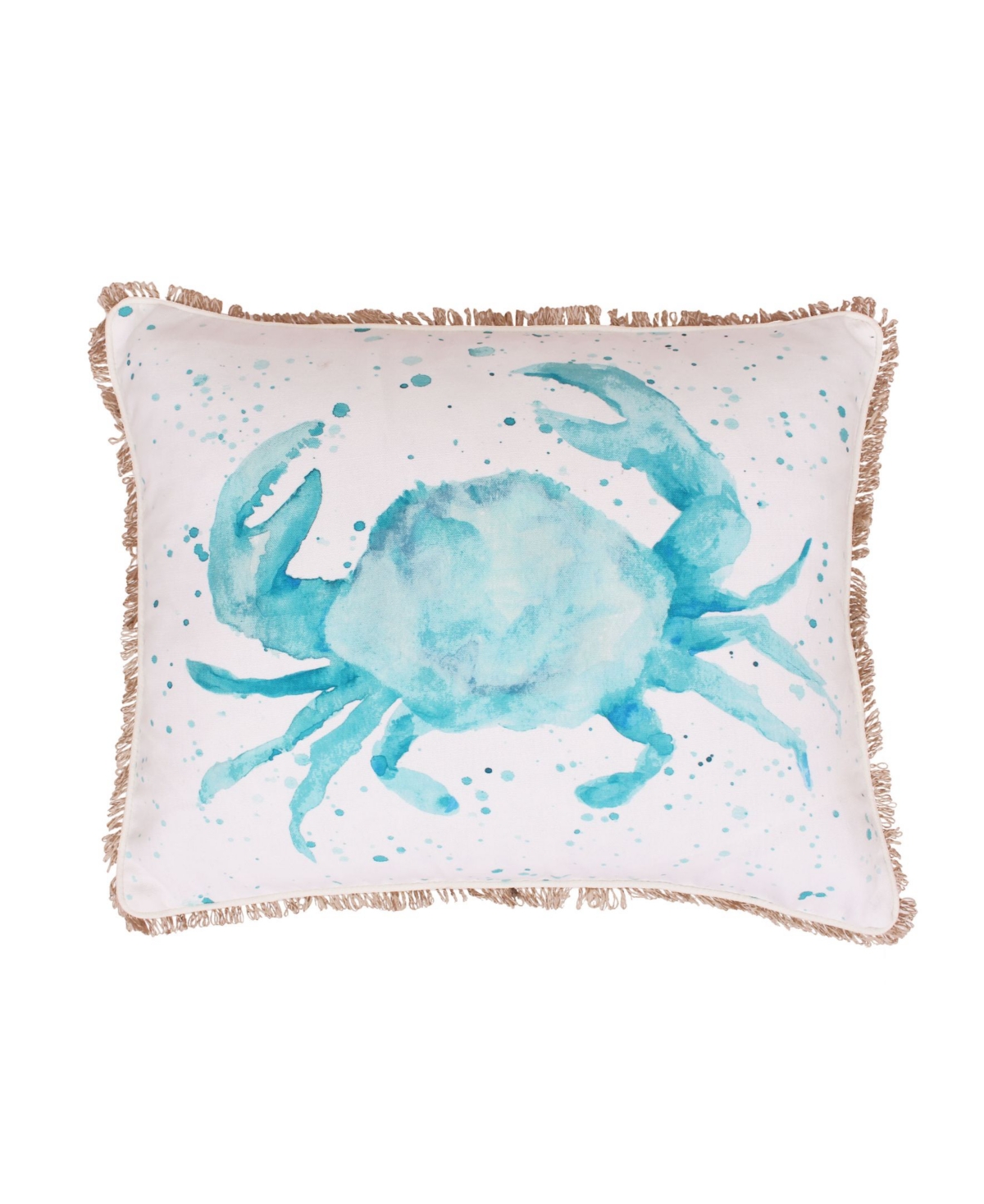 UPC 807882241152 product image for Thro Feather Fill Carmello Crab Splatter Printed White Faux Linen Loop Pillow, 1 | upcitemdb.com