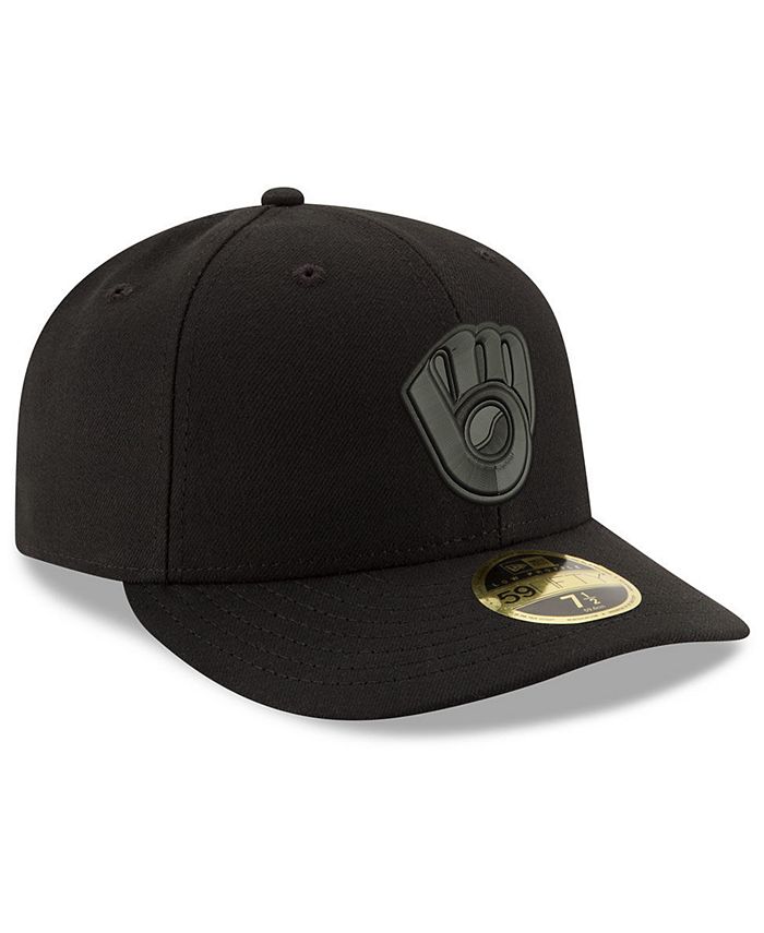 New Era Milwaukee Brewers Triple Black Low Profile 59FIFTY Fitted Cap ...
