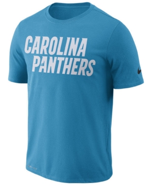 Nike Men's Carolina Panthers Dri-fit Cotton Essential Wordmark T-Shirt