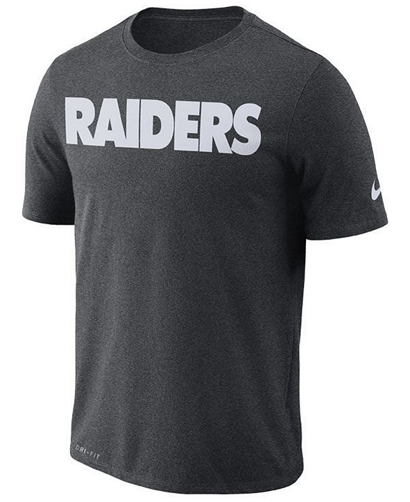 Nike Men's Oakland Raiders Dri-FIT Cotton Essential Wordmark T-Shirt ...